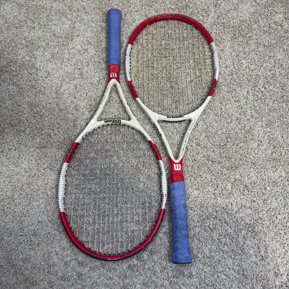 Lot of 2 WILSON‎ BLX SIX ONE 95 TENNIS RACQUET (4 3/8)